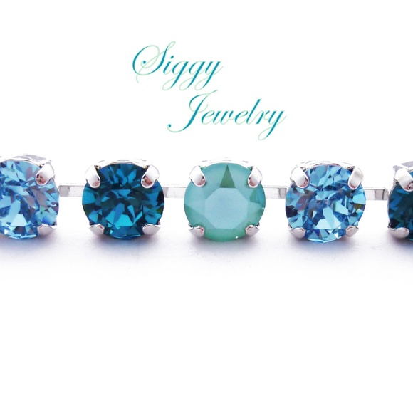 Swarovski® Crystal Bracelet, 8mm Aqua, Teal, Mint - Picture 7 of 9